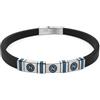 amorili Bracciale Uomo Tifoso Napoletano | Acciaio e Caucciù | Gadget Squadra Calcio Partenopea | Idea Regalo Originale Fan Calcio