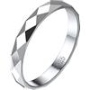 Bandmax Anelli Donna Fedina Argento 925 Sfaccettato, 3 mm Ferma Anello Argento 925 Donna Uomo, 9 Misura Argento Anello Veretta Fedine Fidanzamento Coppia