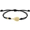 CODEONE Braccialetto Padel Racket Tour in nylon nero con 2 nodi | Acciaio inossidabile color oro | Design sportivo fatto a mano | Racchetta | Confezione regalo