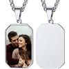 U7 Collana con Ciondolo Personalizzazto delle Foto Fronte-retro per Donna Uomo Incisa Cuore/Piatrina Militare/Ottagono in Acciaio Inossidabile Regali Personalizzati di compleanno Natale