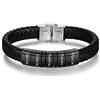 kaululu Bracciale Pelle Uomo Personalizzato in Argento con Famiglia Coppia Nomi Incisione Braccialetti Uomo con Nomi per Padre Fidanzato Migliore Amico Personalizzati Bracciali (Nero-5)