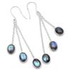 Silver Palace Orecchini pendenti in argento sterling 925 con labradorite naturale da donna