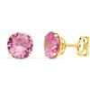 Inmaculada Romero IR Orecchini da donna in oro 18 carati 6 mm. pietra rosa rotonda