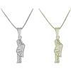 Cavaliere Gioielli Collana Gobbo Portafortuna Argento 925 o Dorato Donna Uomo O' Scartellato Scaramantico (Dorata)