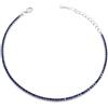 Damiano Argenti Bracciale Tennis Mini in Argento Sterling 925 Rodiato con Zirconi Blu Taglio Brillante da 1 mm Argento