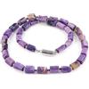 NirvanaIN Collana di charoite con sfere d'argento Collana con chiusure magnetiche con perline Collana di charoite dal design sorprendente in pietra naturale per donna