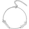 Jeweidea Bracciale con Nome Personalizzati per Donna con Incisione 2-9 Nomi Bracciale in Oro Argento Oro Rosa per Donna Ragazze Mamma Gioielli Regali per Compleanno San Valentino Natale