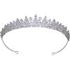 FASNAHOK 5A CZ Tiaras da sposa per sposa Full Cubic Zirconia Piccoli diademi e corone per le donne dolce 16 corona principessa compleanno accessori per capelli argento