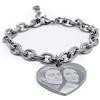 Generico Braccialetto Donna Cuore con Foto Incisa | Elegante Bracciale in Acciaio con Immagine Personalizzata | Regalo Fotoincisione su Gioiello Cuoricino pendente