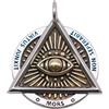 ForFox Ciondolo massonico Occhio Che Tutto Vede con motto in argento sterling 925 ciondolo occhio della provvidenza per uomo donna
