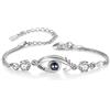 lorajewel Braccialetto personalizzato con foto proiettate di coppia Bracciale in argento e oro rosa con amore Festa della mamma Festa del papà Gioielli di Natale (argento-2)