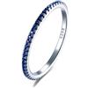 LES FOLIES DI PAOLA GRIECO Anello Veretta Girodito Blu Zaffiro in argento 925 rodiato - Rainbow Collection (US 4 - ITA 7)