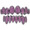 AHTCPO Lussuoso Set di Grillz Hip Hop Placcati Oro con Strass CZ Multicolore - Dentari Superiori & Inferiori Regolabili Brillanti per Feste & Spettacoli(Rose red)