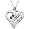 MyNameNecklace MYKA - Collana Due cuori per Sempre - Gioiello con Nomi - Regalo d'argento o d'oro per le donne - Regali per la Festa della Mamma (Argento .925)