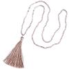 KELITCH - Collane da donna con perle, collana con perline di cristallo, collana con nappa fatta a mano, One Size, Cristallo, Cristallo