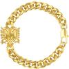 D'origine Albania - Bracciale con aquila albanese, catena dell'aquila, gioielli albanesi da uomo, 22.5 Zentimeter, Ottone argentato