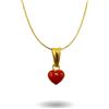 gioiellitaly Ciondolo Cuore Donna in Corallo Rosso Naturale con Catena veneziana in Argento 925 Dorato cm 45 - Gioiello unico Made in Italy - Idea Regalo Elegante