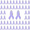 WANDIC Spille di sensibilizzazione al nastro lilla, 50 pezzi 1,18 x 0,7 pollici argento Back Caregiver Awareness Badges Foster Care Infantile Spasms Vulvar Lavanda Pin con sicurezza Pin
