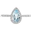 BCughia Anelli in Oro Bianco Donna, 0.7ct Blu Acquamarina e 0.18ct Bianco Diamante Anello Fidanzamento Donna Misura 10