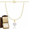 ZELYA Collana da donna in oro a forma di cuore, eleganti gioielli da donna, set personalizzato, maglie Singapore, catena placcata in oro 925/585 14K, 45 cm, Argento, Non pietra preziosa