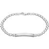 Tuscany Silver Bracciale in Argento Sterling con ID da 4 mm Flat Curb Chain di Lunghezza 18 cm/7 pollici da Donna