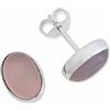 mantraroma orecchini a bottone in argento 925 con quarzo rosa e pietra preziosa rosa, orecchini in vero argento sterling da donna, regalo