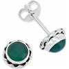 mantraroma orecchini a bottone in argento 925 con pietra di onice verde, orecchini con pietre preziose in vero argento sterling da donna, regalo