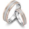 Everstone GEMINI fedi nuziali bicolore placcate in oro rosa e oro bianco; materiale: titanio. Perfetto regalo per San Valentino; misure: dalla 6 alla 33. Personalizzabili
