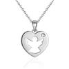 Sakrami Collana Ragazza e Bambina Angel Heart in Argento 925 e zircone, Pendente con Angelo Custode + Scatola con Incisione Personalizzata (Rodiata)