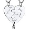 Suplight Collana Donna Personalizzata a Cuore Divisio con Nome in 3 pezzi collana donna Acciaio Inossidabile Collana Puzzle collana amica famiglia personalizzata Regalo Natale San Valentino