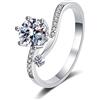 Gualiy Anello 925 Argento Donna, Anello di Argento Donna 6-Artigli Anello con Moissanite 1ct Anello Misura 20