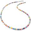 ALMENDRA Collana da uomo di perline colorate estiva girocollo sottile regolabile 4mm