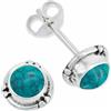 mantraroma orecchini a bottone in argento 925 con pietra turchese, orecchini a bottone in vero argento sterling da donna, regalo