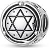 ZUOHUI Charm Sigillo di Salomone in argento Sterling S925 | Compatibile con braccialetti Pandora | Creazione di gioielli fai da te | Regalo mistico for donne, sorelle e madri (12 mm)