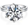 TUSRORSU Fede nuziale da donna in moissanite da 8 carati, colore D, in moissanite, in oro 18 carati, anello di fidanzamento in moissanite VVS1, taglio rotondo, in argento Sterling S925, anelli da