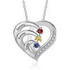 Grovjewfit Collana Personalizzata Donna Con Nome, Collane Ciondolo A Cuore Con Pietre Di Nascita, Regalo Di Natale Per Mamma, Nonna, Regalo Festa Della Mamma (3 Namen)