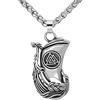 TQWSVUM Collana di Nave Vichinga con Simbolo Valknut, Nordic Drakkar Ship Collana Pendente in Acciaio Inossidabile, Gotico Medievale Vintage Scandinavo Men Gioielli con Borsa Regalo