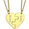 GoldChic JEWELRY Collana Puzzle a 2 pezzi Collane Divise In Oro Per Coppie, Ciondolo Cuore Abbinato Personalizzato Inciso Collana Donna Cuore Collana Donna Oro
