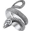 Bandmax Anello Serpente Donna Uomo, Vintage Anello Uomo Acciaio Inossidabile, 3 Stili + 10 US Misura Anello Argento Gioielli di Moda, Serpente Anelli Uomo Ragazzo Punk Hip Hop Rapper