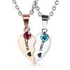 OTXIXTO Collana Cuore Personalizzata per Uomo Donna - Puzzle Abbinamento per Coppie in Acciaio Inossidabile - Incisione Nome/Data con Pietra di Nascita - B3