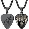 Suplight Collana con Foto Perosnalizzata Collana Plettro Uomo Collana Uomo Personalizzata Nero Collana Plettro Nero Personalizzata con Foto Collana Plettro Nero Regalo per Uomo Natale