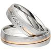 Kolibri Rings Fedi nuziali argento 925 rodiato inserto placcato oro 7 zirconi coppia incisione e astuccio