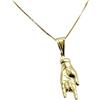 Generic Collana Mano Corna Regalo Uomo Donna Argento 925 Placcato Oro
