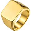 GoldChic JEWELRY Anello Con Sigillo Anello Uomo Placcato In Oro, Anello Oro Acciaio Inossidabile 316L Con Anello Uomo Oro Regalo, Taglia 25.