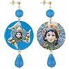 IN Lebole Collezione The Circle DOR56 Trinachia Orecchini da Donna in Ottone Pietra Azzurra