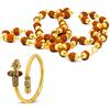 Wonder Care Certified Rudraksha Mala 5face(Panchmukhi) Autentico Rudraksha Beads Ornamento Rosario Japa Mala Beads Collana Puja,Perline di preghiera, Legno, Nessuna pietra preziosa, Taglia unica
