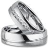 Kolibri Rings Fedi nuziali argento 925 rodiato 6 zirconi coppia incisione e astuccio