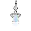 HIMALYA QUARTZ HIMALYA QUARZO Bianco Naturale Opale Etiope Gemma Cabochon 6x4mm Pera Ciondolo In Argento Sterling 925 Per Le Donne OP-062-23