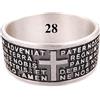 Gioielli Aurum - Anello Uomo Donna Argento 925 Padre Nostro Preghiera Latino, Religioso, Brunito, Fatto a Mano Made in Italy, Nichel-Free Ipoallergenico, Idea regalo Ragazzo Misura italiana 28