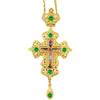 RZRHMUHN HT - Collana con ciondolo ortodosso in lega placcata oro greco con croce pettorale russa con icona di Gesù, per sacerdote